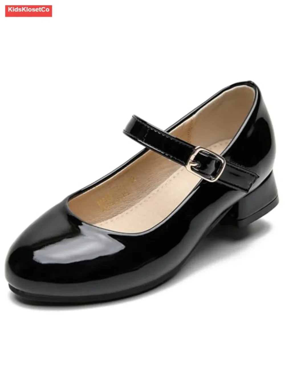 Girls Mary Jane Dress Shoes Low Heel Party Wedding Flats Round Toe Hook & Loop